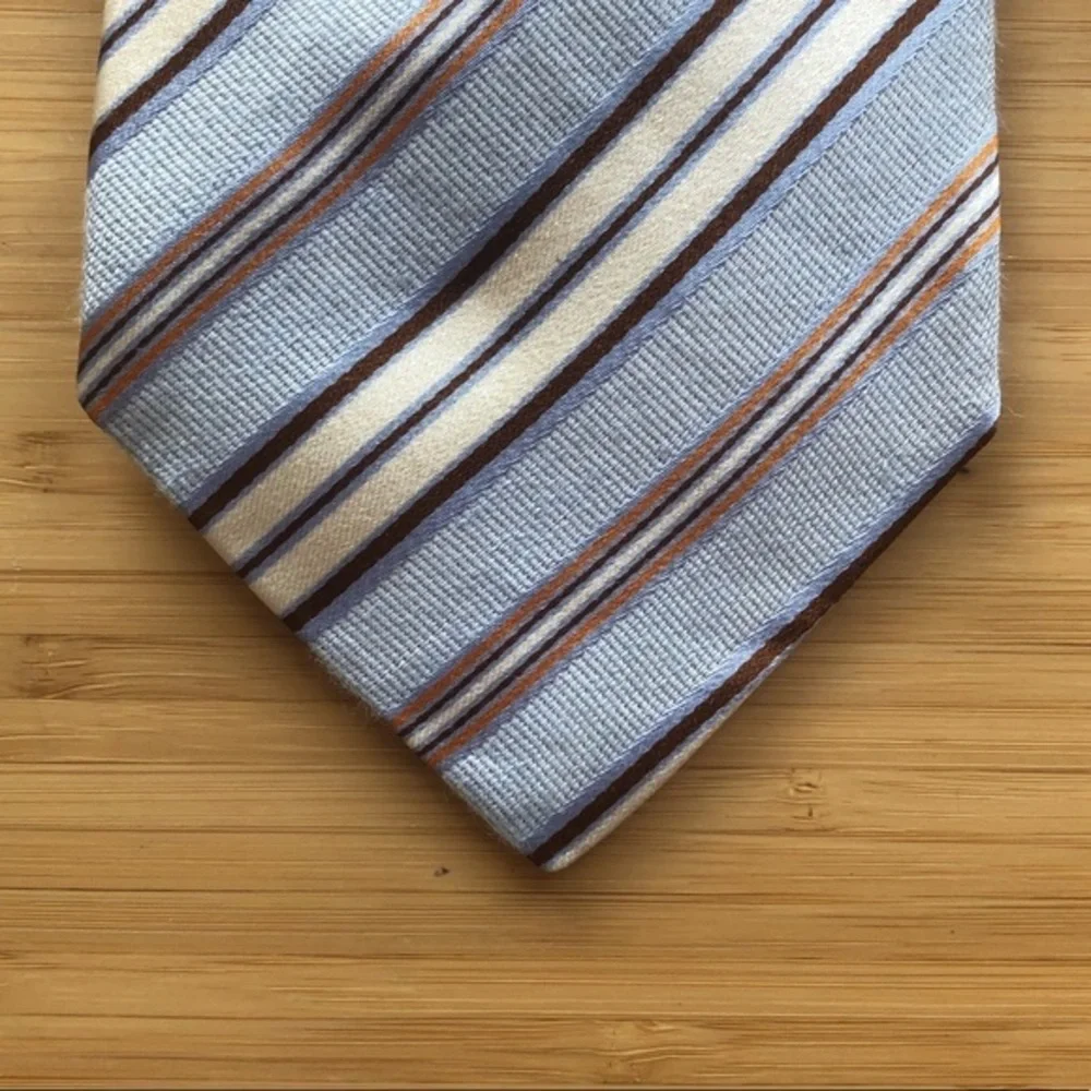 Corneliani Silk Tie In Light Blue & Cream